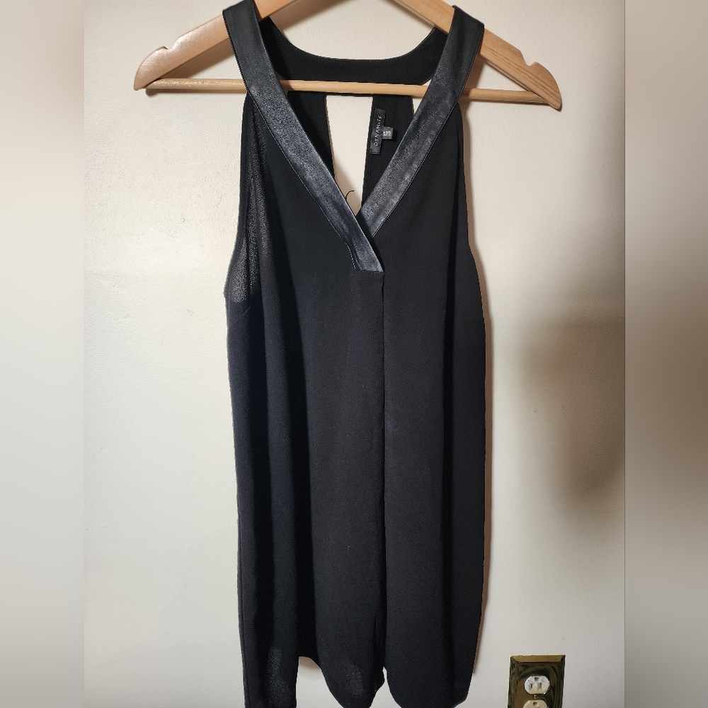 Dressy halter top from Dynamitebwith faux leather trim S